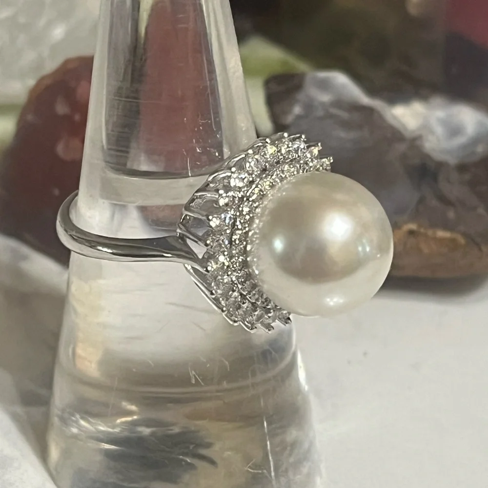 White Pearl Cocktail Ring